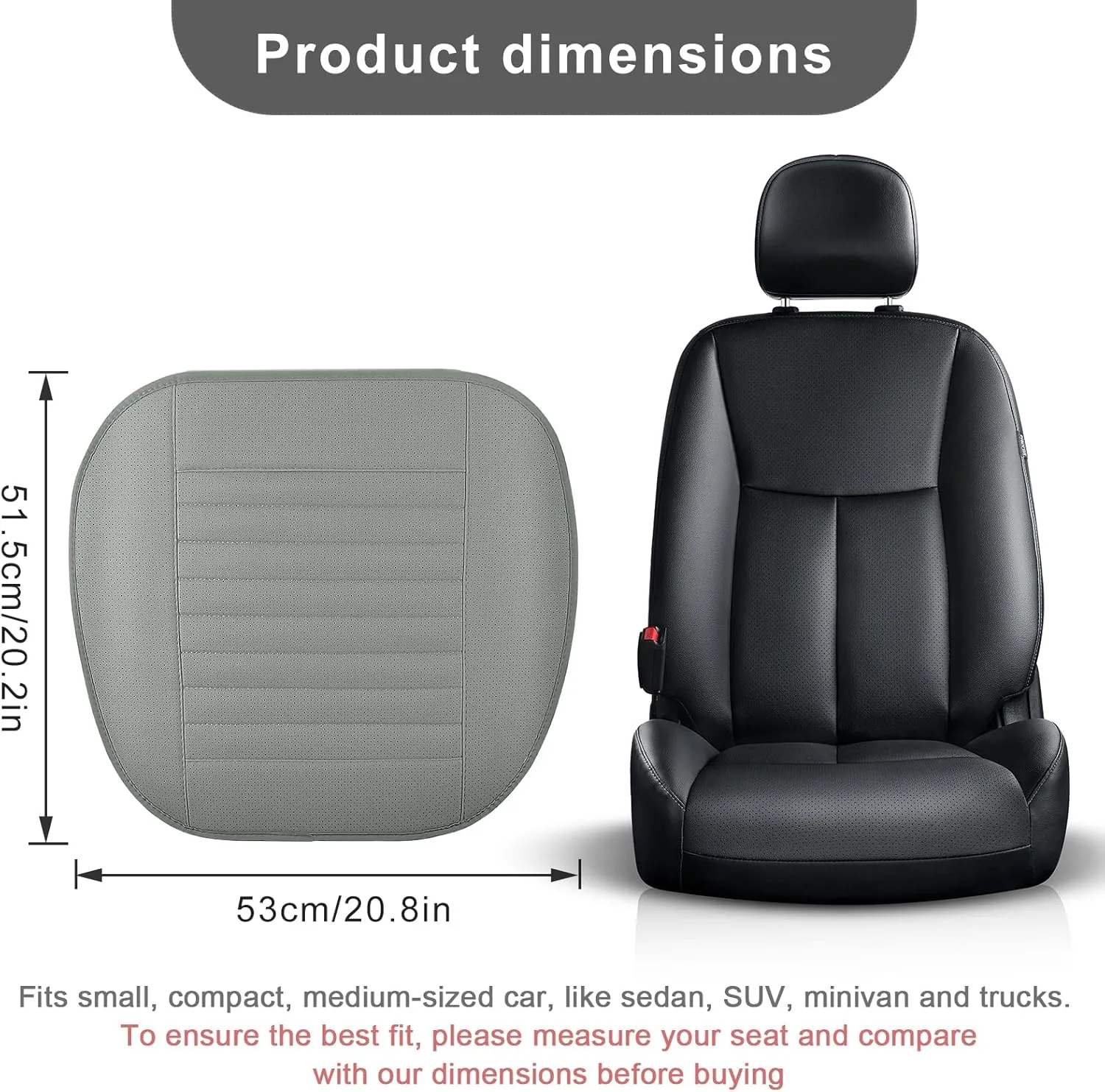 1 Pack Car Seat Cover PU Leather Front Seat Covers Auto Bottom Seat Cushion Cover with Storage Pocket Bamboo Charcoal Pad for Cars Vehicles,Automotive,SUV