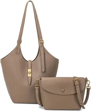 2 Pcs Slouchy Bucket Bag Women Trendy PU Leather Hobo Bags Underarm Shoulder Bag Cute Crossbody Purse Tote Handbag 2025