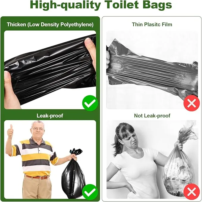 30 Pcs Portable Toilet Bags, 8 Gallon Camping Toilet Bags, Toilet Waste Bags, Leak-Proof Potty Liners Trash Bags for Outdoor Camping Toilet Bucket,Traveling, RV Trip