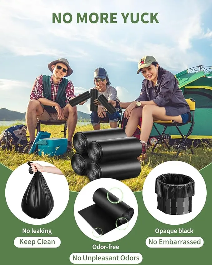 50 Portable Toilet Bags, Thick Biodegradable Camping Toilet Bags for Portable Potty, 8 Gal Compost Toilet Waste Bags Potty Bags for 5 Gallon Bucket Toilet Seat Adults Outdoor, 1.1 Mil