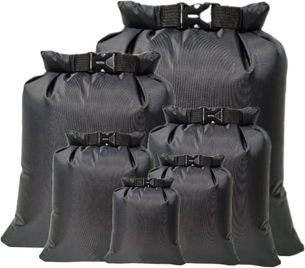 AAGAZA F 6 Pack Waterproof Dry Bags, Gym Bags, Dry Bags, Lightweight Storage Bags, Travel Duffel Bags with Lid (Color : Preto, Size : 1.5L 2.5L 3L 3.5L 5L 8L)