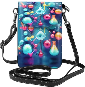 Abstract Science Chemistry Illustration 3d Lightweight Small Crossbody Bags Cell Phone Purses Travel Pouch Shoulder Bag For Women