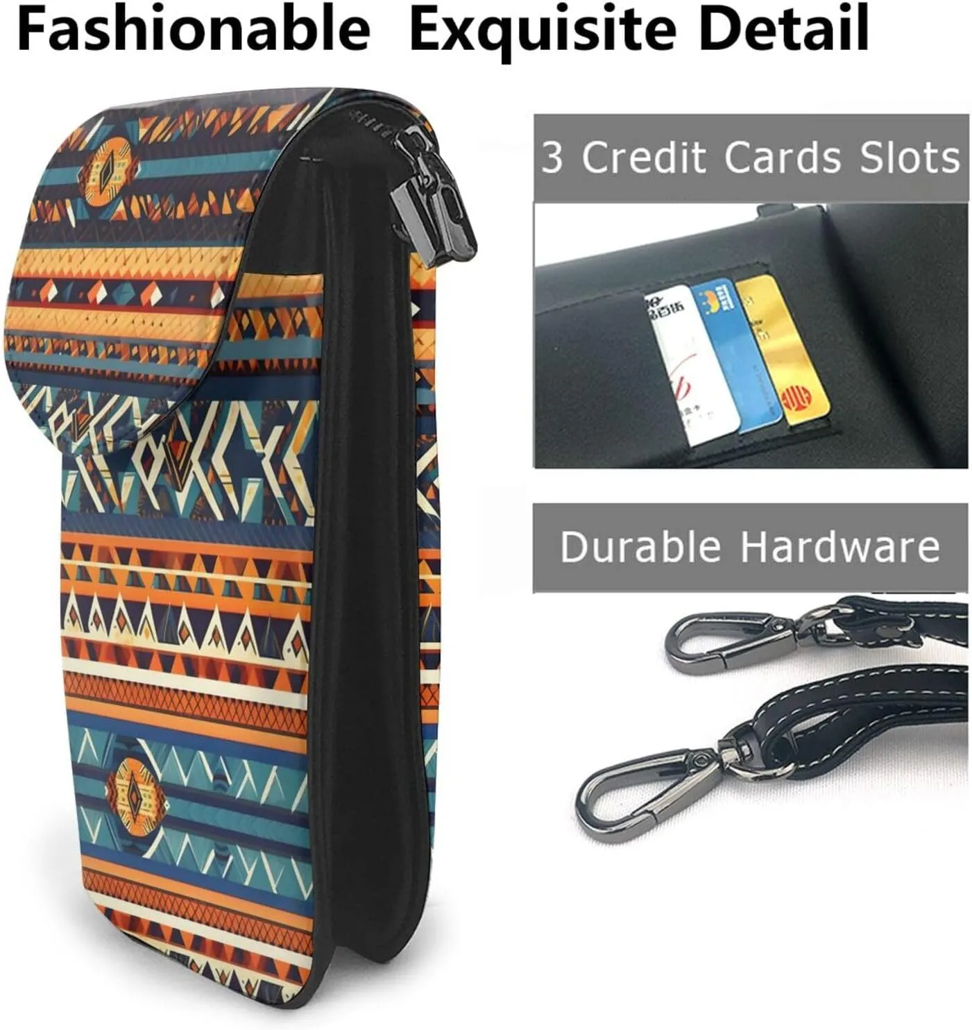 African National Patterns Lightweight Small Crossbody Bags Cell Phone Purses Travel Pouch Shoulder Bag For Women
