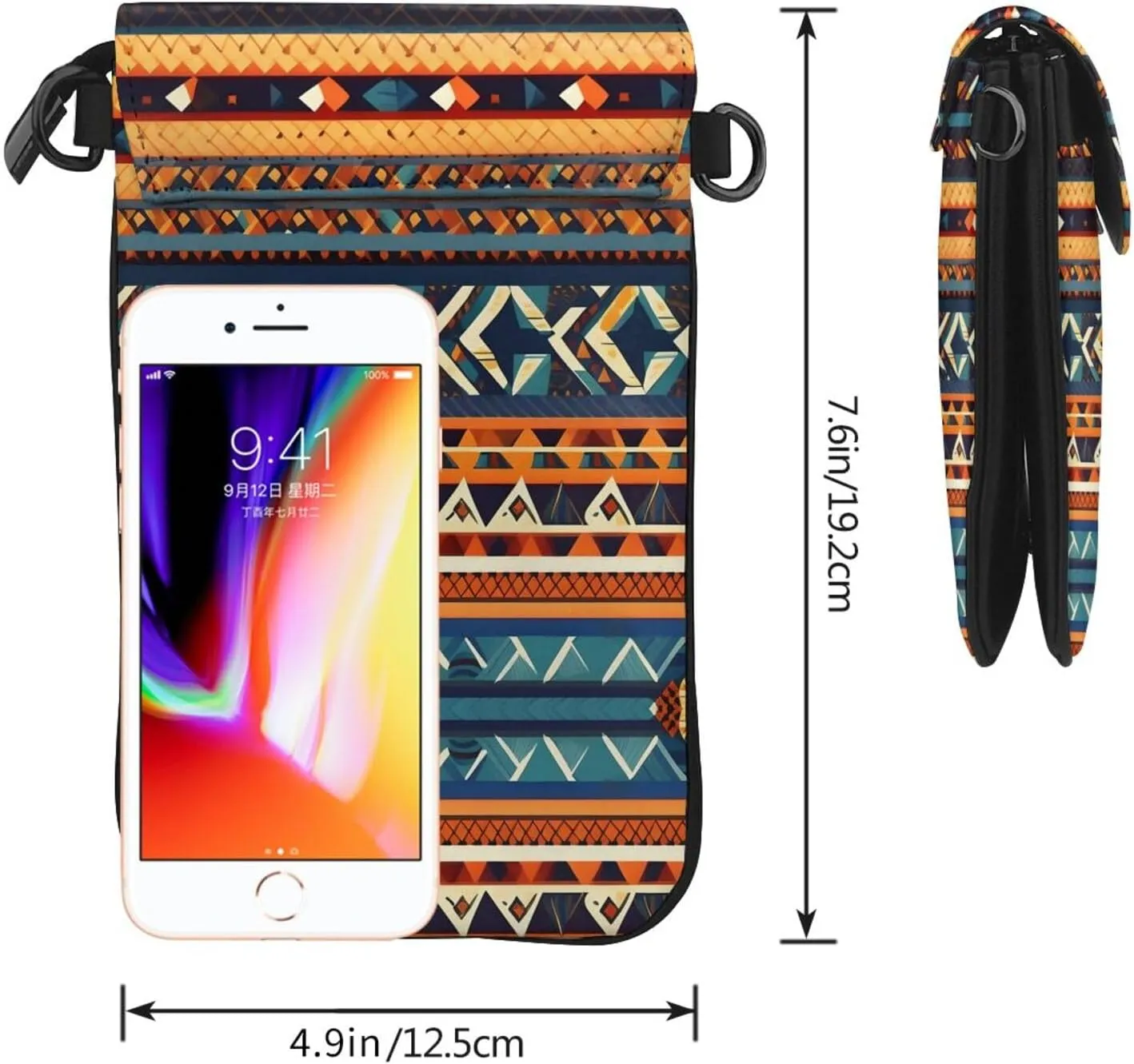 African National Patterns Lightweight Small Crossbody Bags Cell Phone Purses Travel Pouch Shoulder Bag For Women