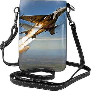 Aircraft Fighter Jets Crossbody Bag For Women Leather Cellphone Shoulder Purses Fashion Travel Designer Wallet
