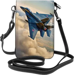 Aircraft Fighter Jets Crossbody Bag For Women Leather Cellphone Shoulder Purses Fashion Travel Designer Wallet