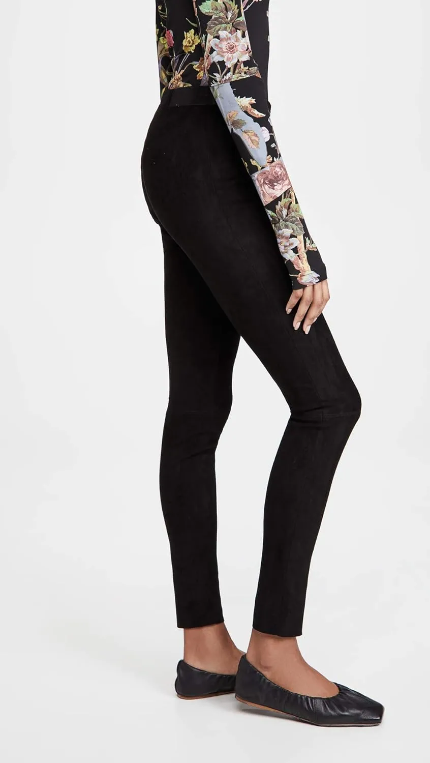 alice   olivia Women's Front Zip Suede Leggings