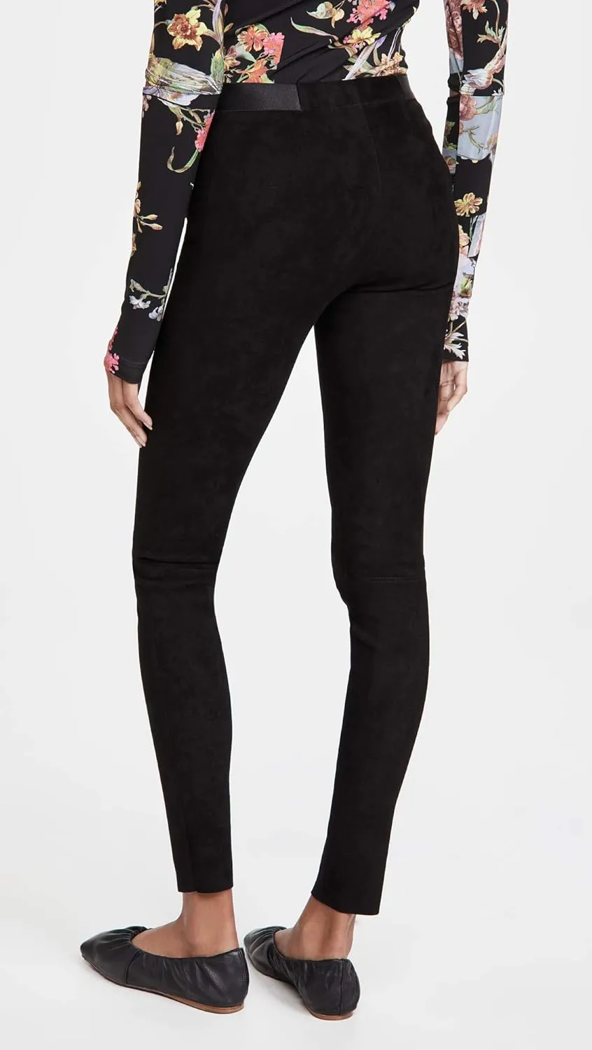 alice   olivia Women's Front Zip Suede Leggings