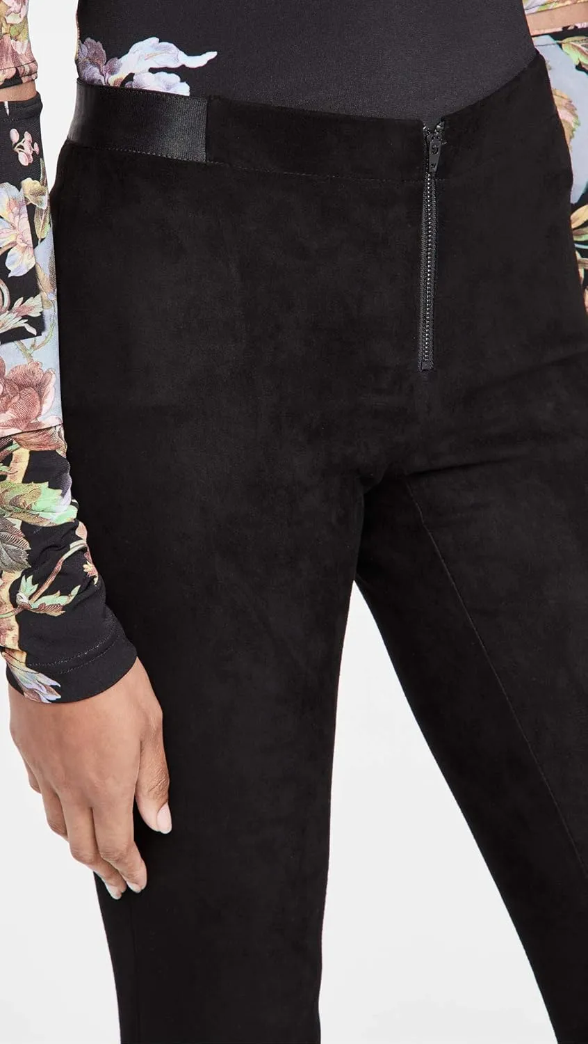 alice   olivia Women's Front Zip Suede Leggings
