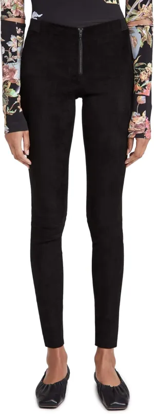alice   olivia Women's Front Zip Suede Leggings