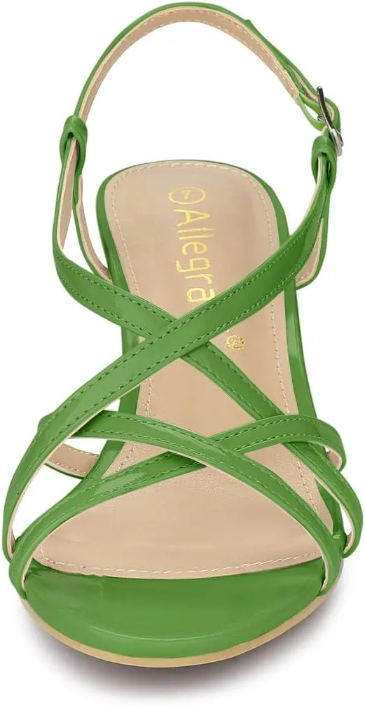 Allegra K Women's Slingback Strappy Kitten Heel Heels Sandals