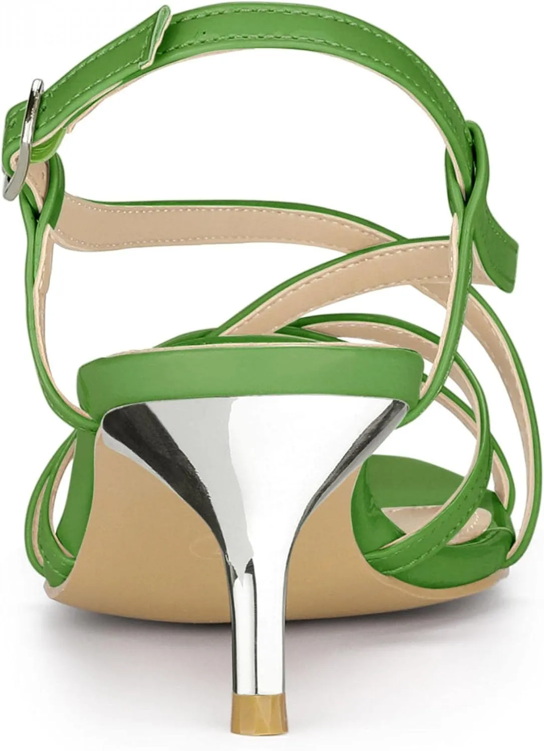 Allegra K Women's Slingback Strappy Kitten Heel Heels Sandals