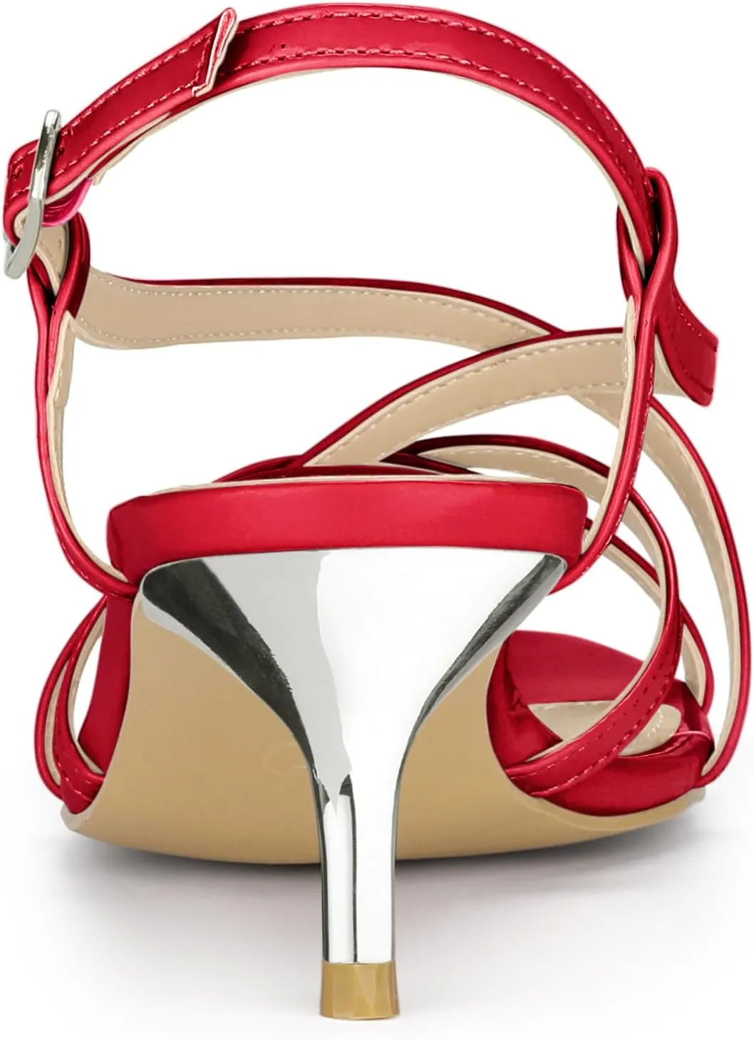Allegra K Women's Slingback Strappy Kitten Heel Heels Sandals