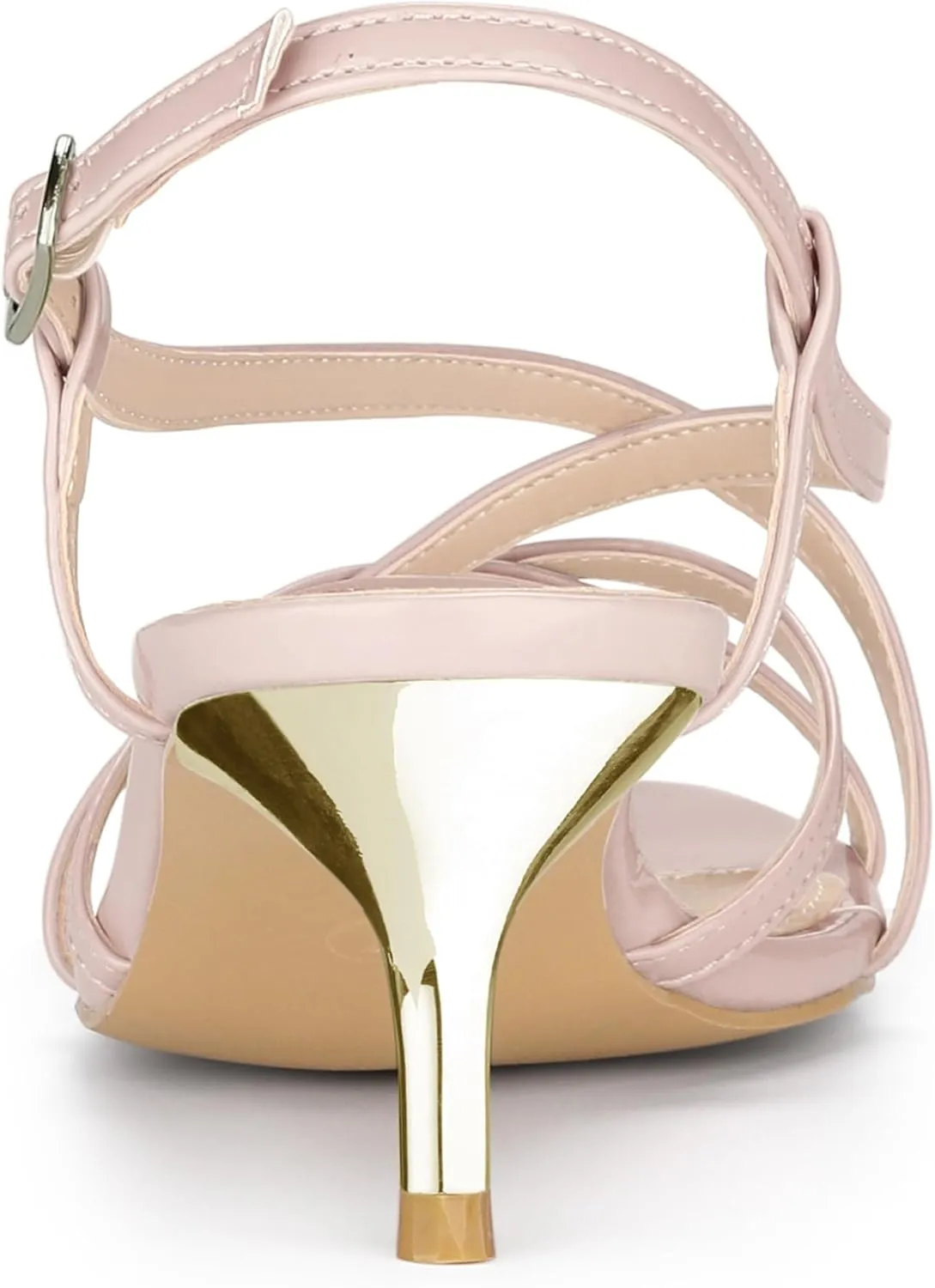 Allegra K Women's Slingback Strappy Kitten Heel Heels Sandals