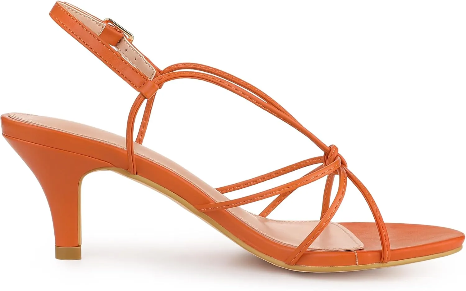 Allegra K Women's Strappy Slingback Kitten Heels Sandals