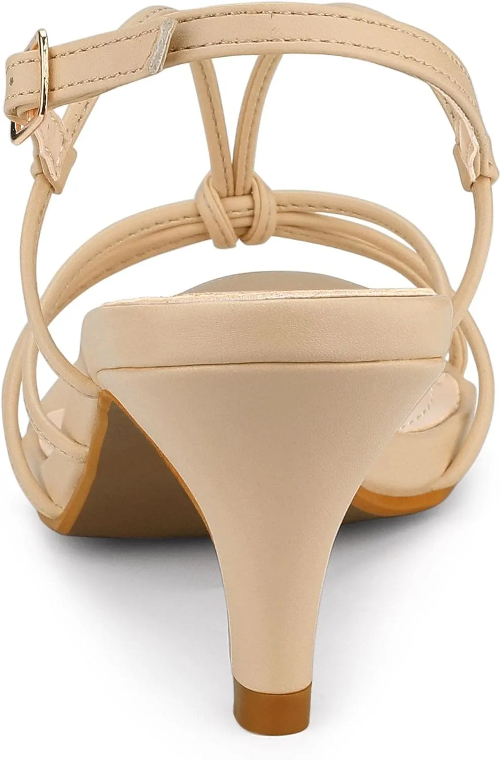 Allegra K Women's Strappy Slingback Kitten Heels Sandals