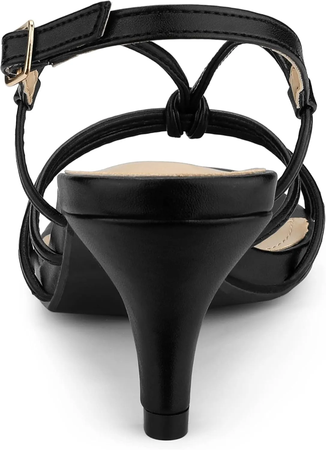 Allegra K Women's Strappy Slingback Kitten Heels Sandals