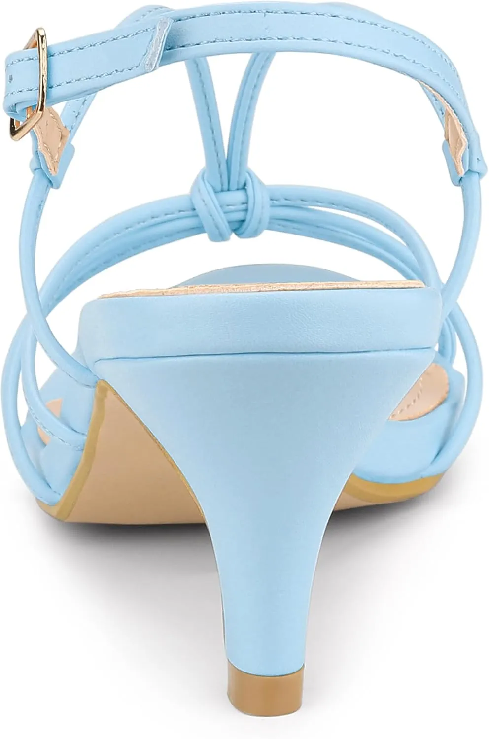 Allegra K Women's Strappy Slingback Kitten Heels Sandals