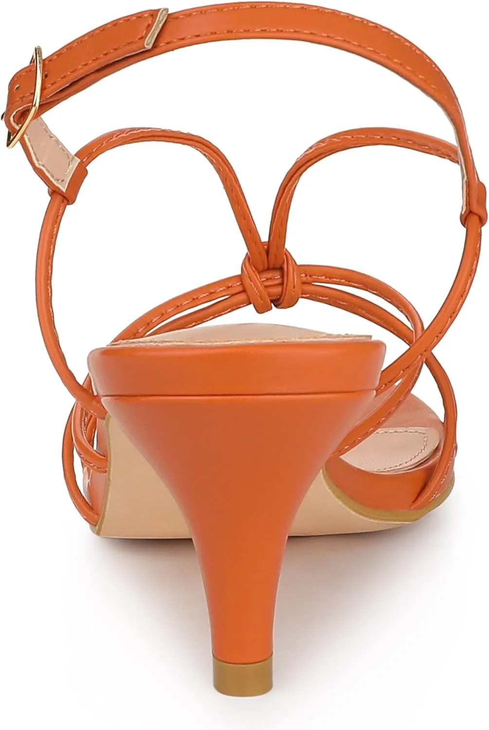 Allegra K Women's Strappy Slingback Kitten Heels Sandals