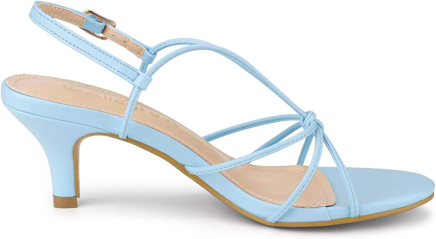 Allegra K Women's Strappy Slingback Kitten Heels Sandals