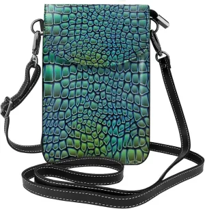 Alligator Skin Lightweight Small Crossbody Bags Cell Phone Purses Travel Pouch Shoulder Bag For Women, Black