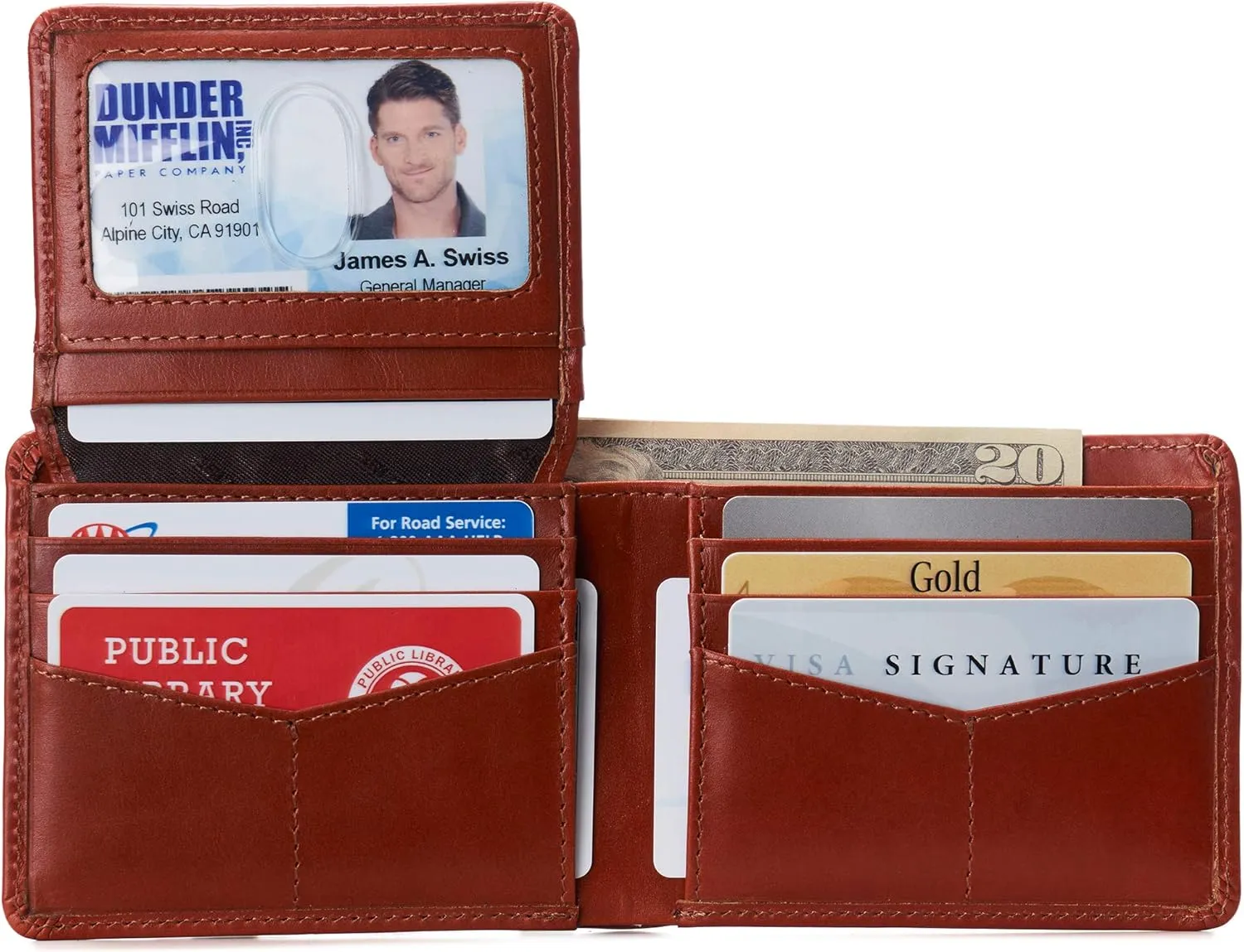 Alpine Swiss RFID Connor Passcase Bifold Wallet For Men Leather Comes in a Gift Box