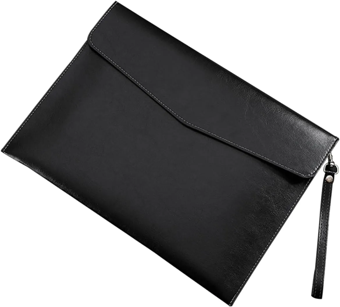 Angoily Document Organizer Bag PU File Holder for Men and Women Lightweight Carrying Case for Files Magazines and Receipts Present for Professionals