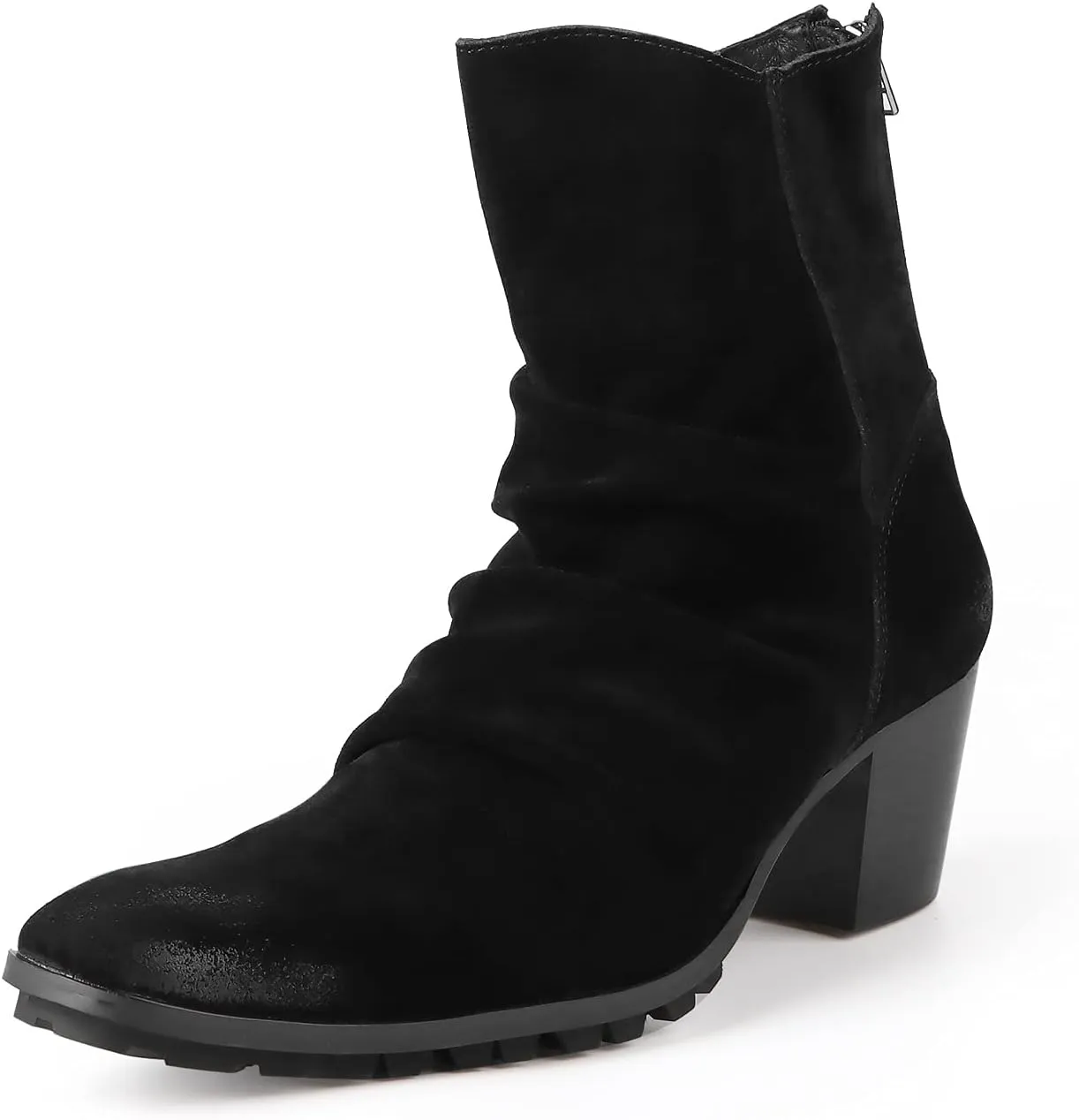 Ankle Boots For Men Suede Boots Slouchy Style Office Business Club For Show Pure Genuine Leather The First Layer Of Cowhide