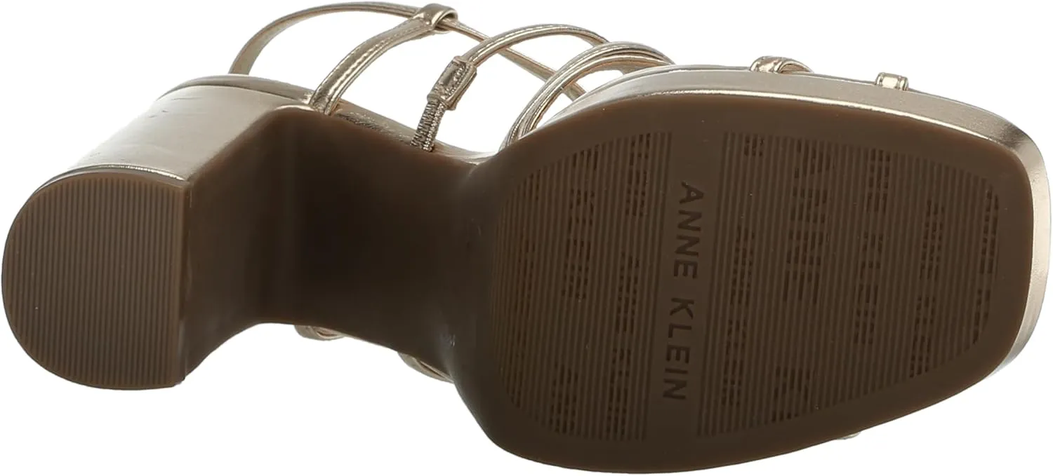 Anne Klein Womens Faux Leather Square Toe Block Heel