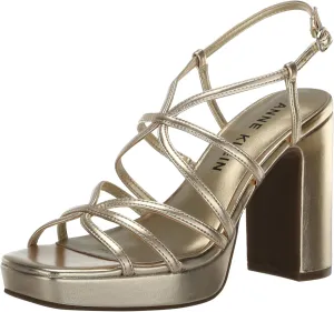 Anne Klein Womens Faux Leather Square Toe Block Heel