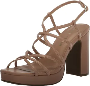 Anne Klein Womens Faux Leather Square Toe Block Heel