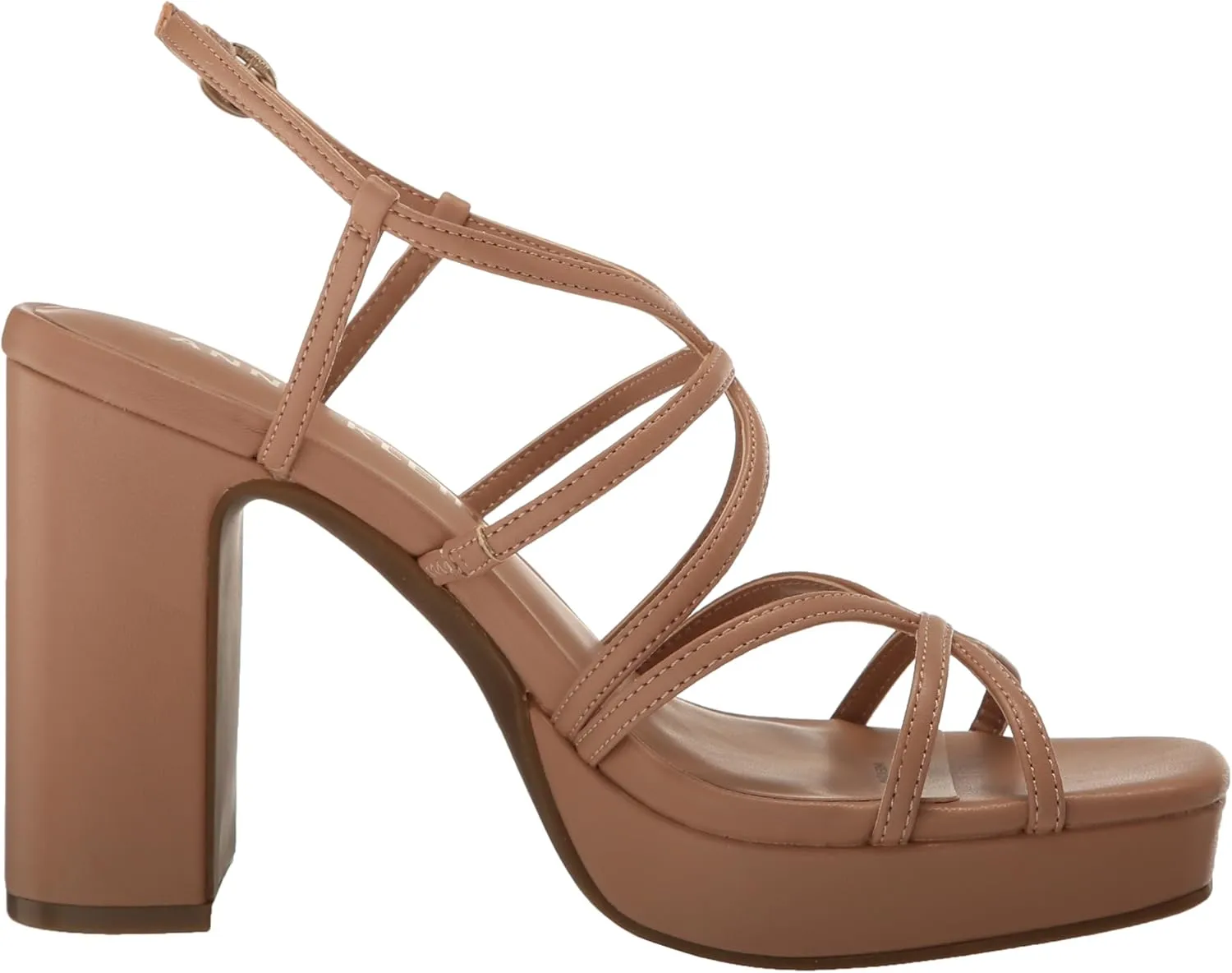 Anne Klein Womens Faux Leather Square Toe Block Heel
