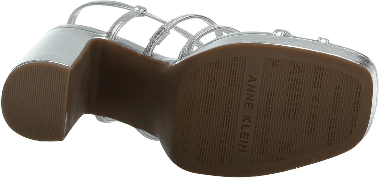 Anne Klein Womens Faux Leather Square Toe Block Heel