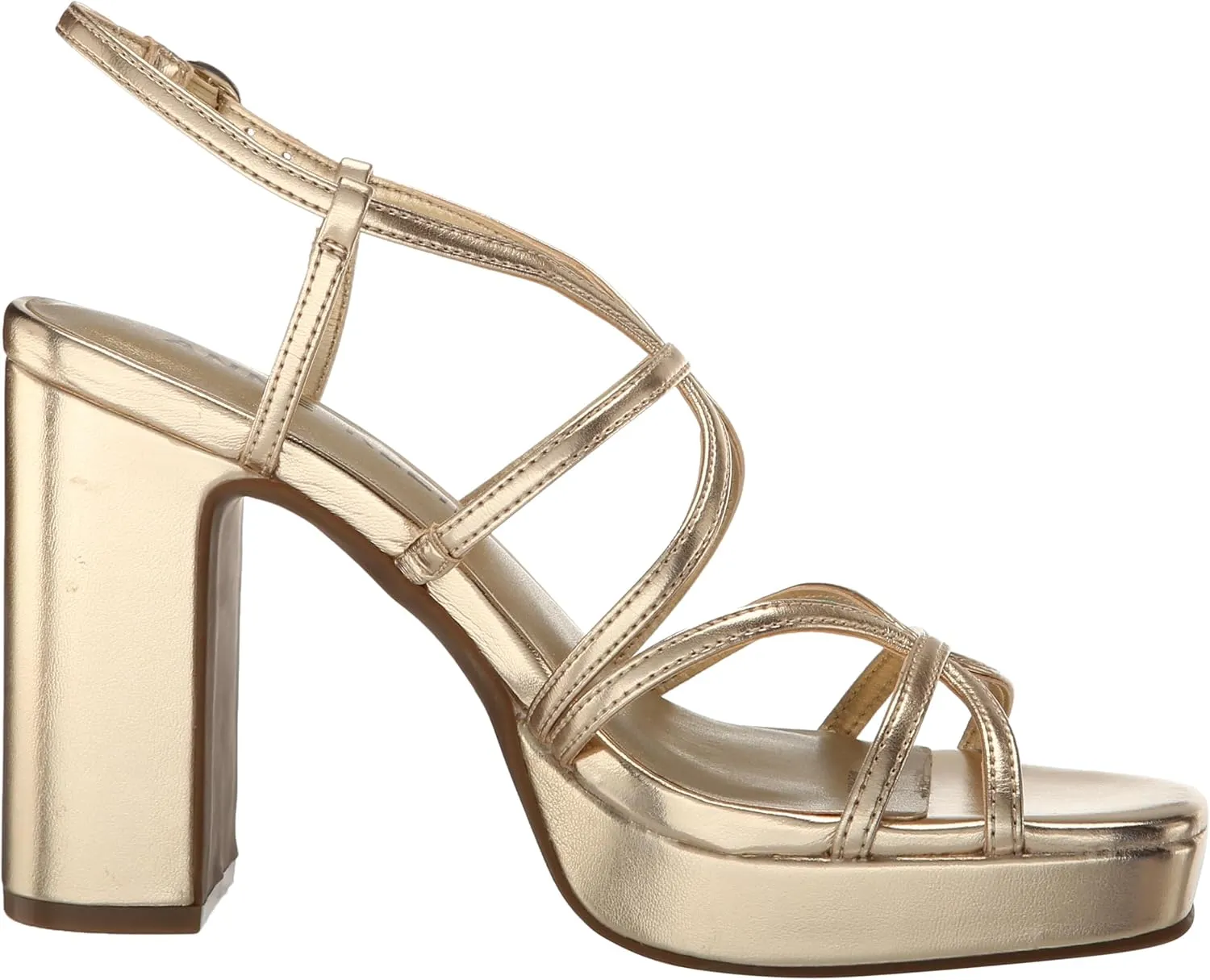 Anne Klein Womens Faux Leather Square Toe Block Heel