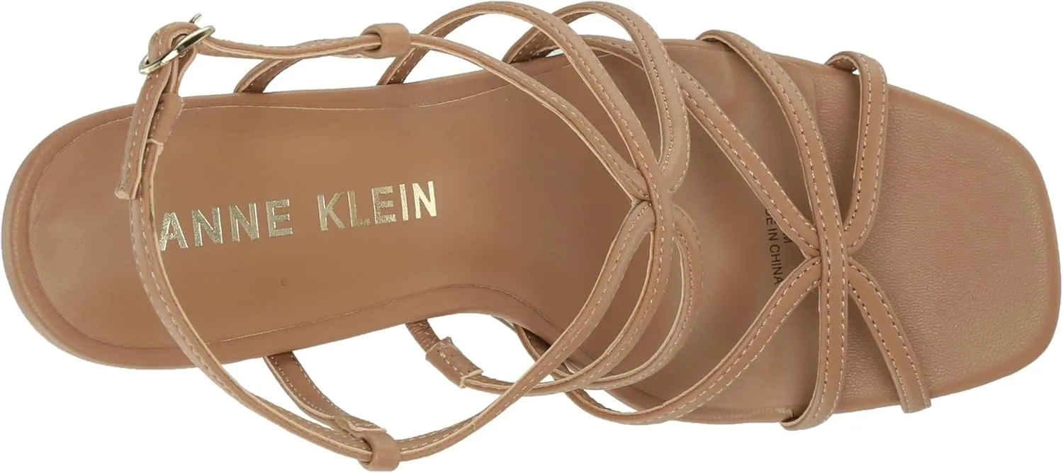 Anne Klein Womens Faux Leather Square Toe Block Heel