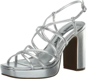 Anne Klein Womens Faux Leather Square Toe Block Heel