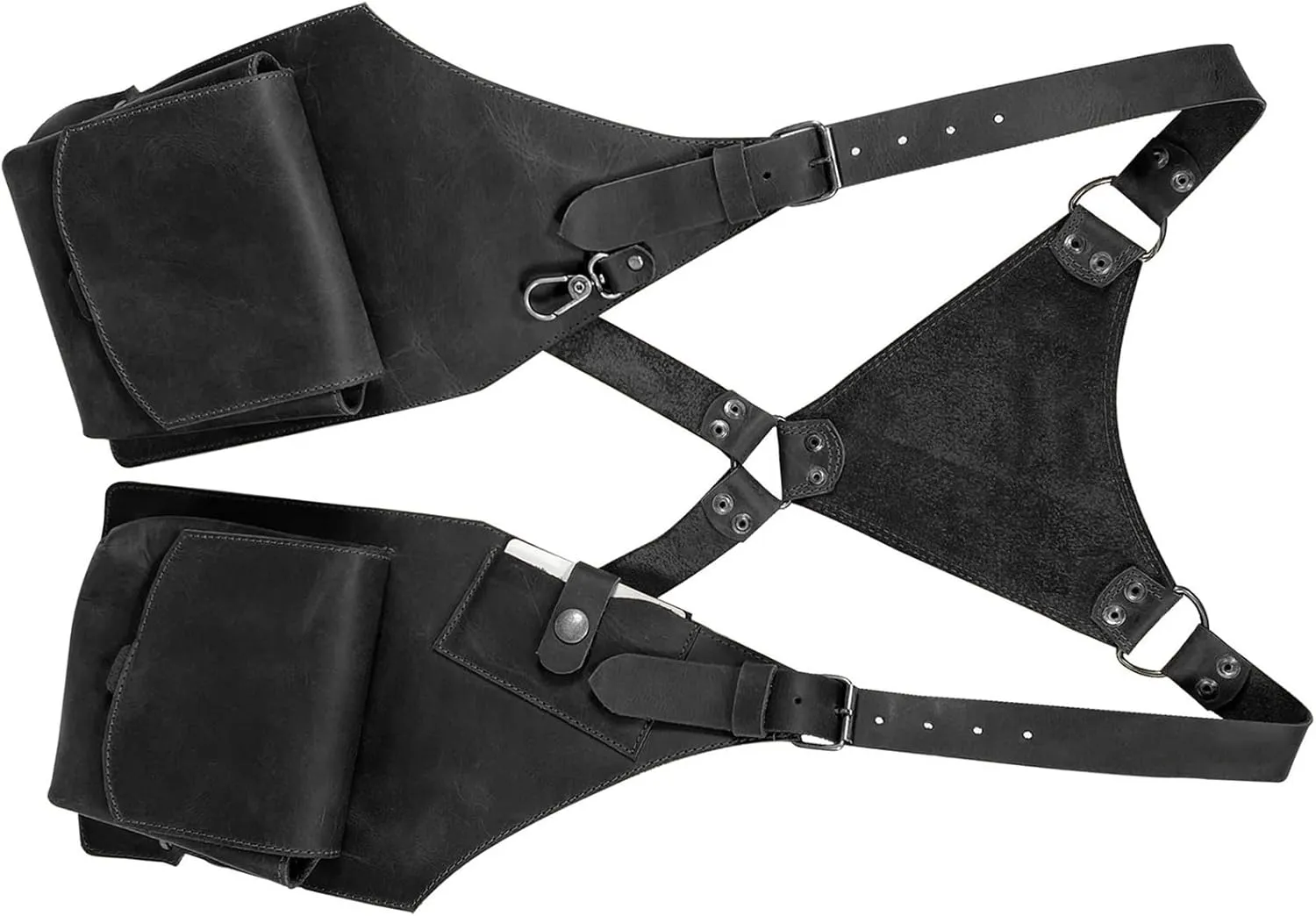 Anti-Theft Hidden Underarm Shoulder Bag Wallet Sterevunk Pu Leather Concealed Pack Safety Double Shoulder Armpit Bag Anti-theft Hidden Underarm Shoulder Bag