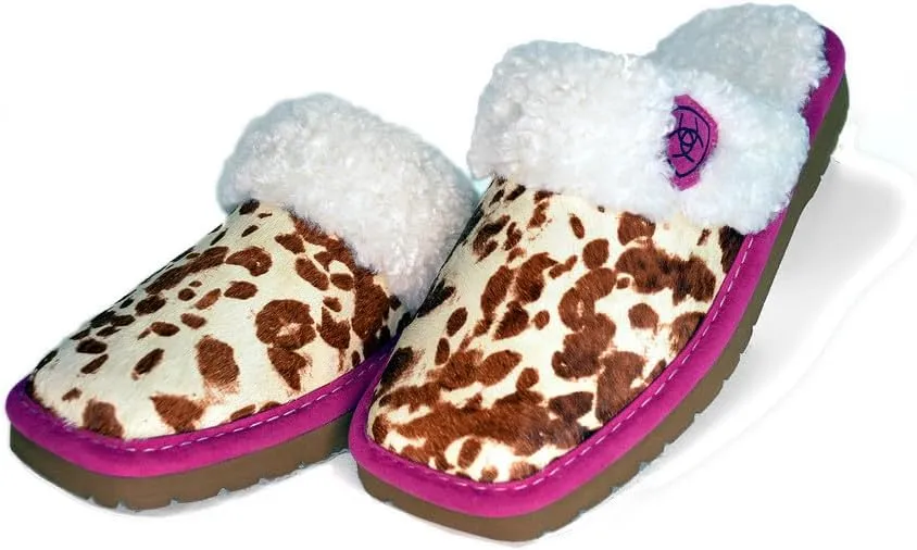 ARIAT Women's Jackie Square Toe Exotic Slippers with Suede Leather Uppers