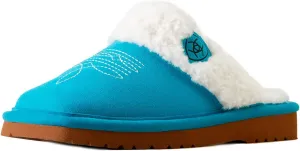 ARIAT Women's Jackie Square Toe Warm Soft Genuine Suede Leather Indoor Outdoor Slippers with Plush Collar