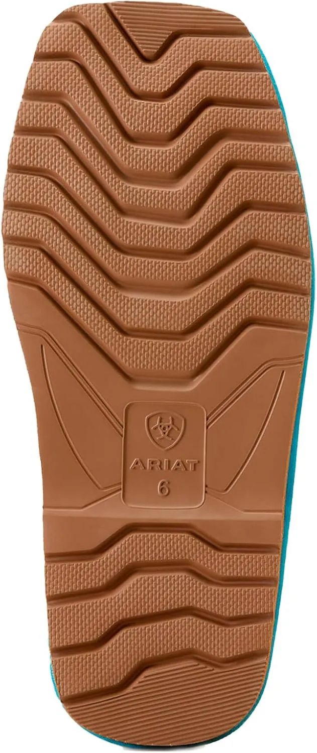 ARIAT Women's Jackie Square Toe Warm Soft Genuine Suede Leather Indoor Outdoor Slippers with Plush Collar