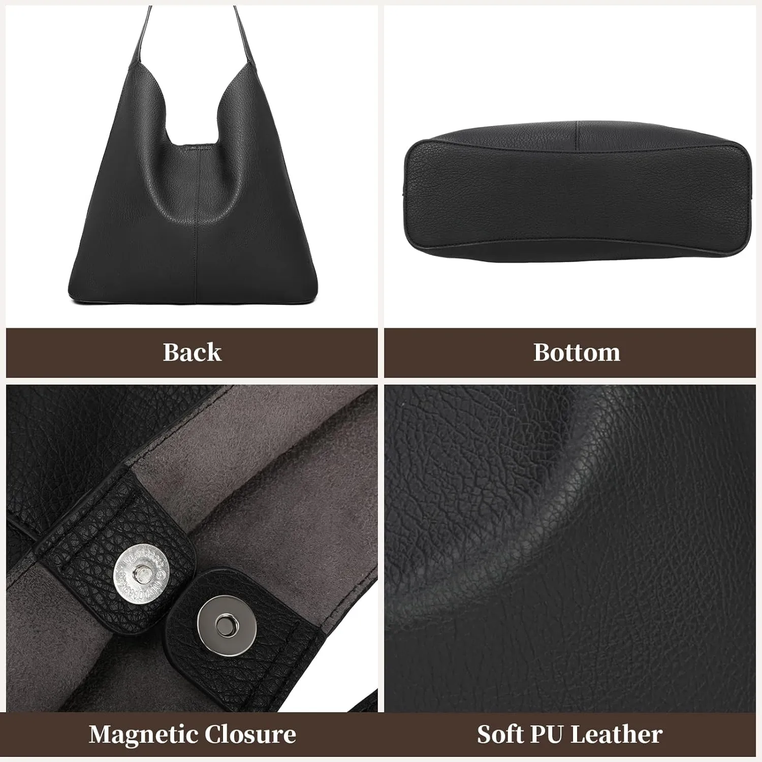 Barsine Tote Bag for Women Vegan Leather Slouchy Shoulder Bags for Everyday Use Work Tote Purse