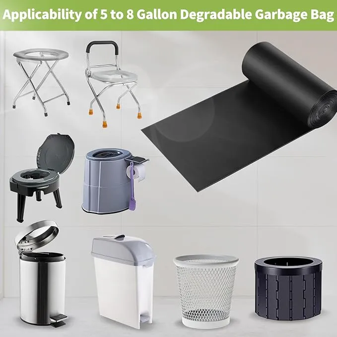 Biodegradable Camping Toilet Bags, 100 Count, 30L Capacity, Suitable for Outdoor Use, Portable and Disposable