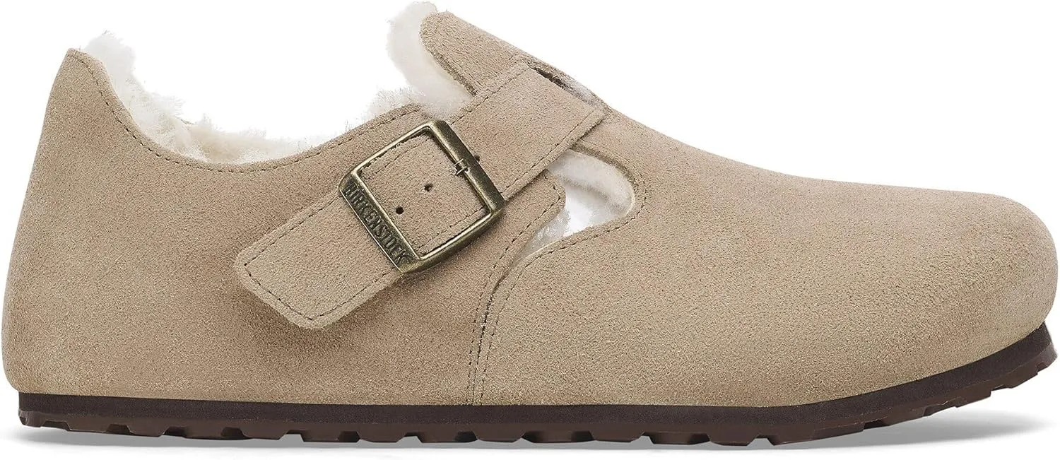 Birkenstock London Shearling Suede Leather Shoes