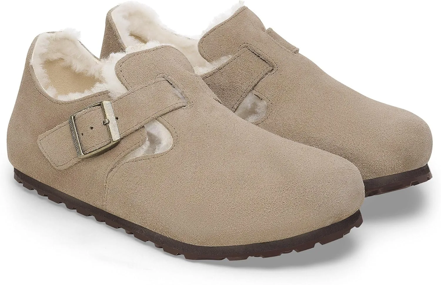 Birkenstock London Shearling Suede Leather Shoes