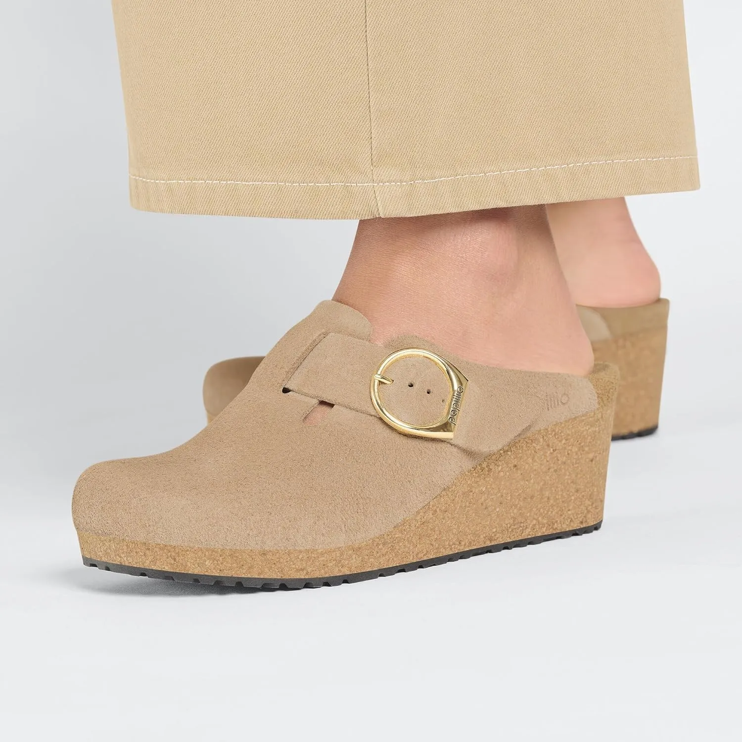 Birkenstock London Shearling Suede Leather Shoes