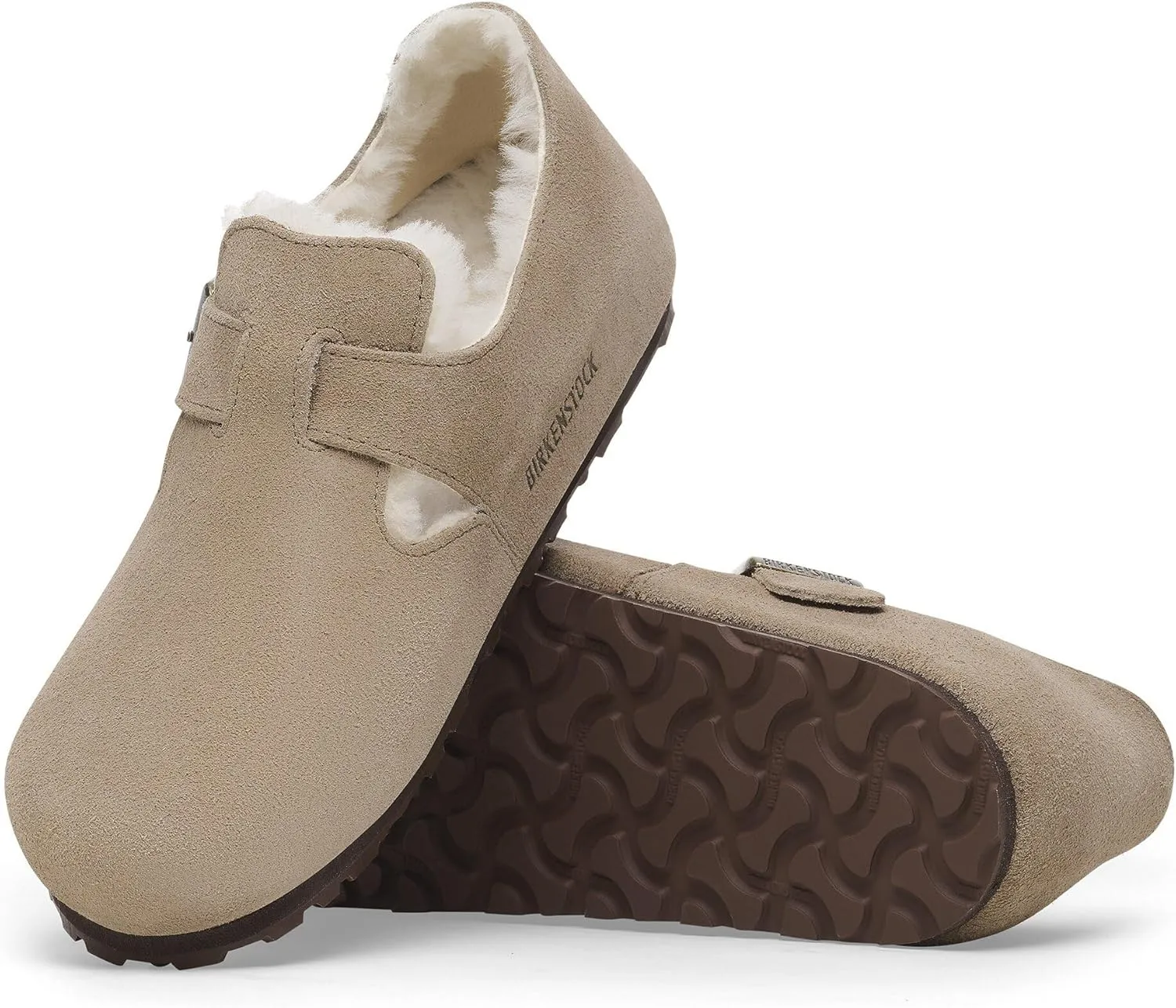 Birkenstock London Shearling Suede Leather Shoes