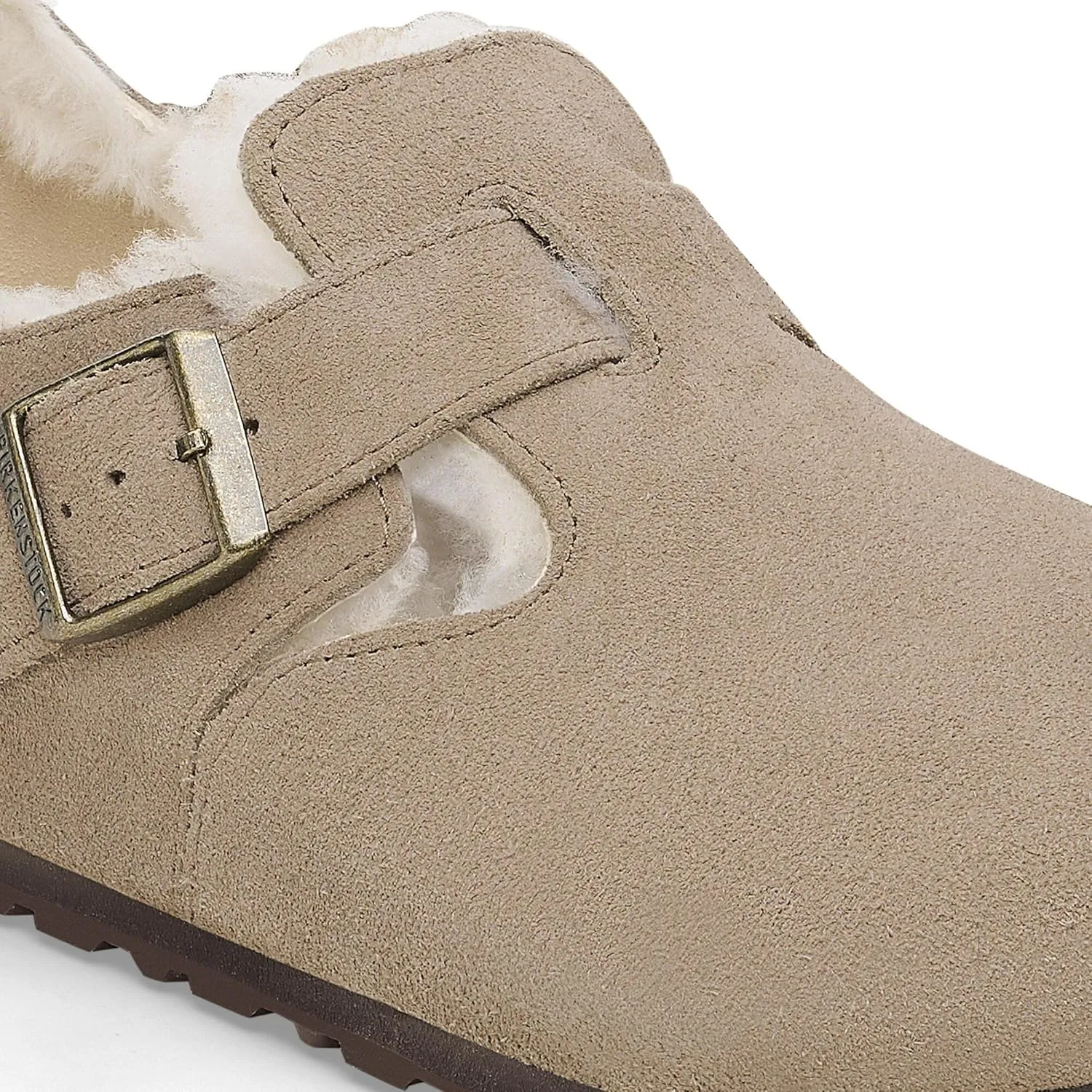 Birkenstock London Shearling Suede Leather Shoes