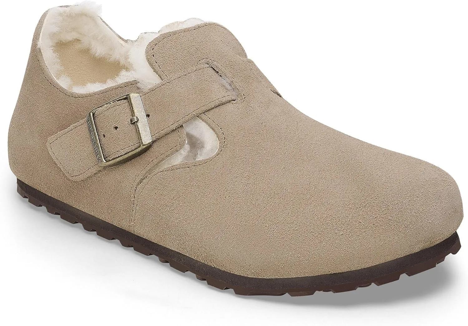 Birkenstock London Shearling Suede Leather Shoes