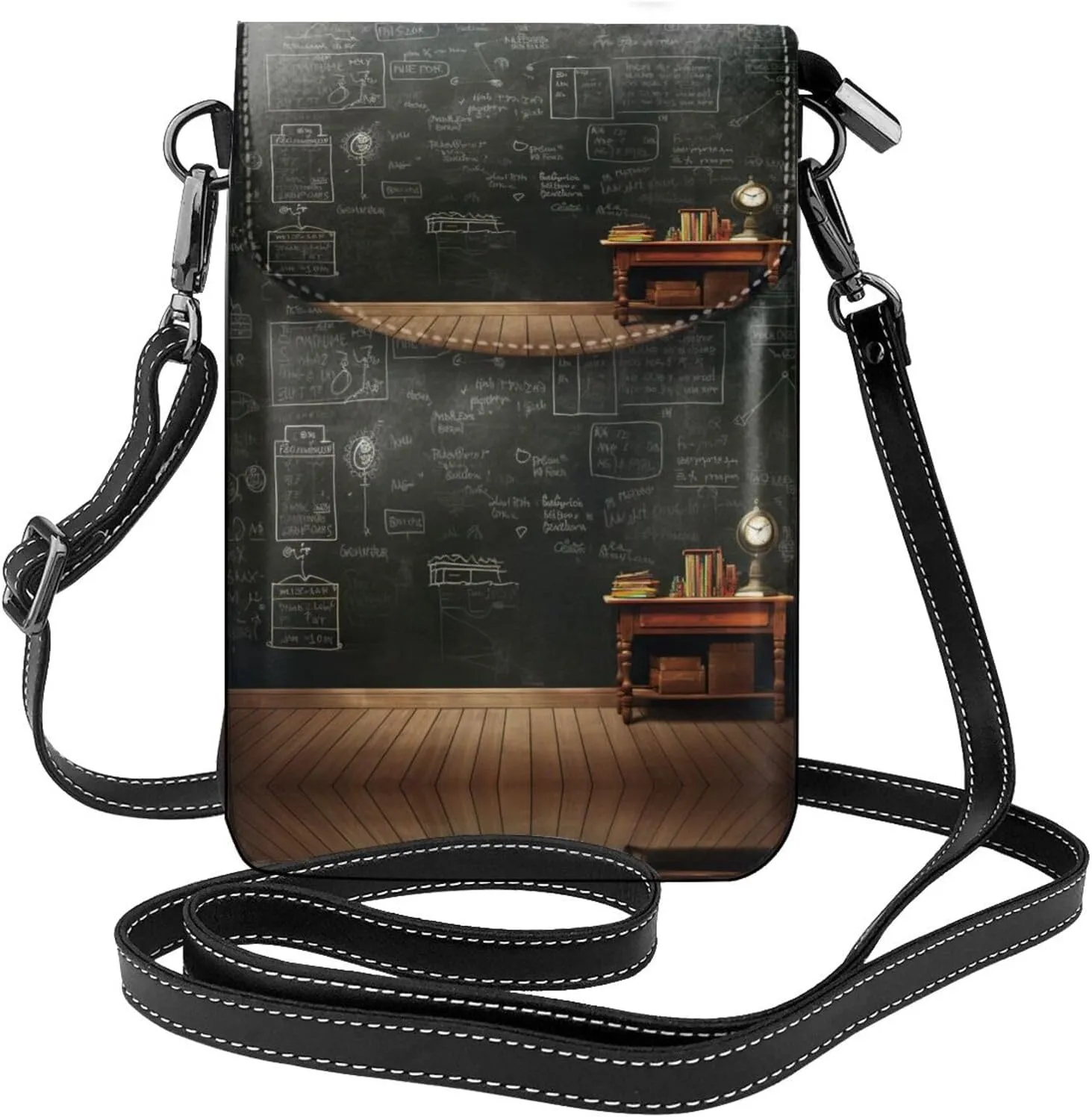 Blackboard Wallpaper Lightweight Small Crossbody Bags Cell Phone Purses Travel Pouch Shoulder Bag For Women