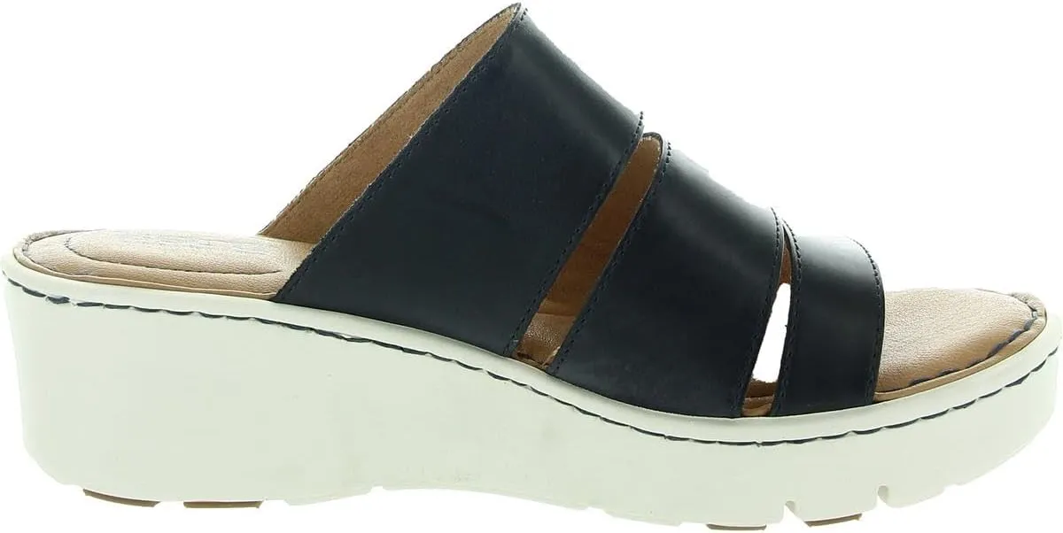 BORN Womens Strappy Leather Wedge Sandals